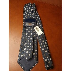 AMERICAN LIVING Black Jacquard Micro 100% Silk Neck Blue/Gray Tie 3.6W 50L #1252